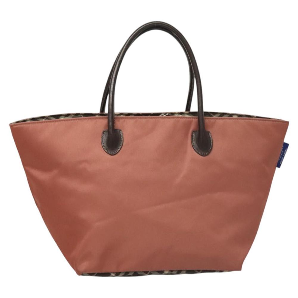 BURBERRY Nova Check Blue Label Hand Bag Nylon Pink Silver Auth ti3041 - Picture 13 of 16